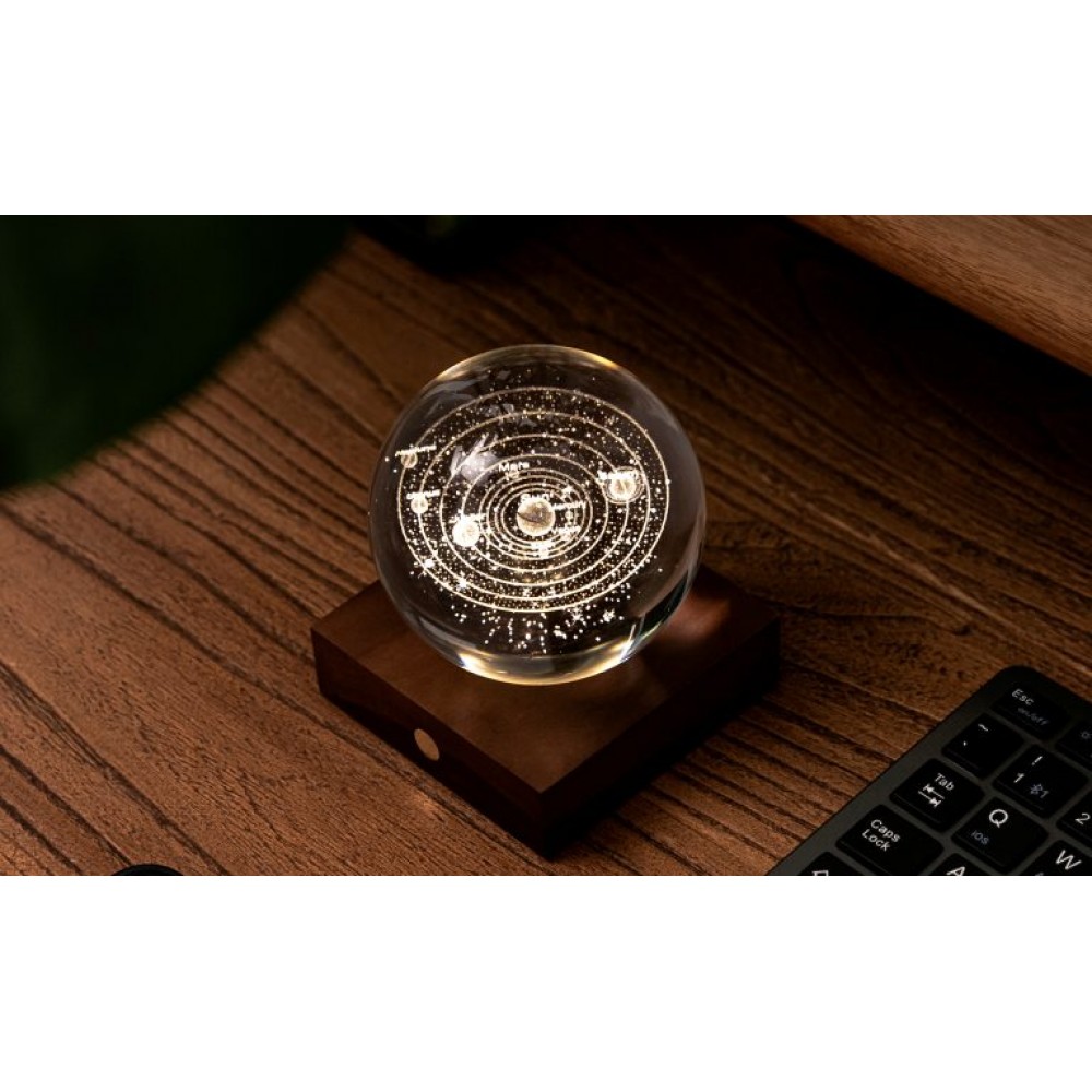 GINGKO AMBER CRYSTAL LIGHT ΚΡΥΣΤΑΛΛΙΝΗ ΣΦΑΙΡΑ ΜΕ ΒΑΣΗ ΗΛΙΑΚΟ ΣΥΣΤΗΜΑ 12ΕΚ (G025SO)