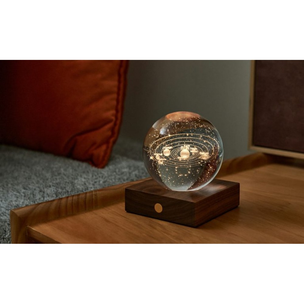 GINGKO AMBER CRYSTAL LIGHT ΚΡΥΣΤΑΛΛΙΝΗ ΣΦΑΙΡΑ ΜΕ ΒΑΣΗ ΗΛΙΑΚΟ ΣΥΣΤΗΜΑ 12ΕΚ (G025SO)