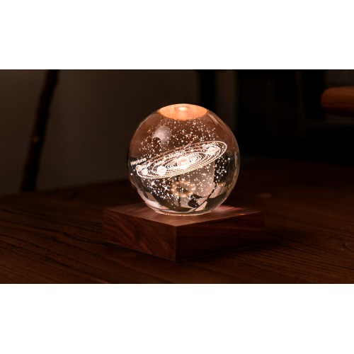 GINGKO AMBER CRYSTAL LIGHT ΚΡΥΣΤΑΛΛΙΝΗ ΣΦΑΙΡΑ ΜΕ ΒΑΣΗ ΗΛΙΑΚΟ ΣΥΣΤΗΜΑ 12ΕΚ (G025SO)