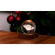 GINGKO AMBER CRYSTAL LIGHT ΚΡΥΣΤΑΛΛΙΝΗ ΣΦΑΙΡΑ ΜΕ ΒΑΣΗ ΚΡΟΝΟΣ 12ΕΚ (G025ST)