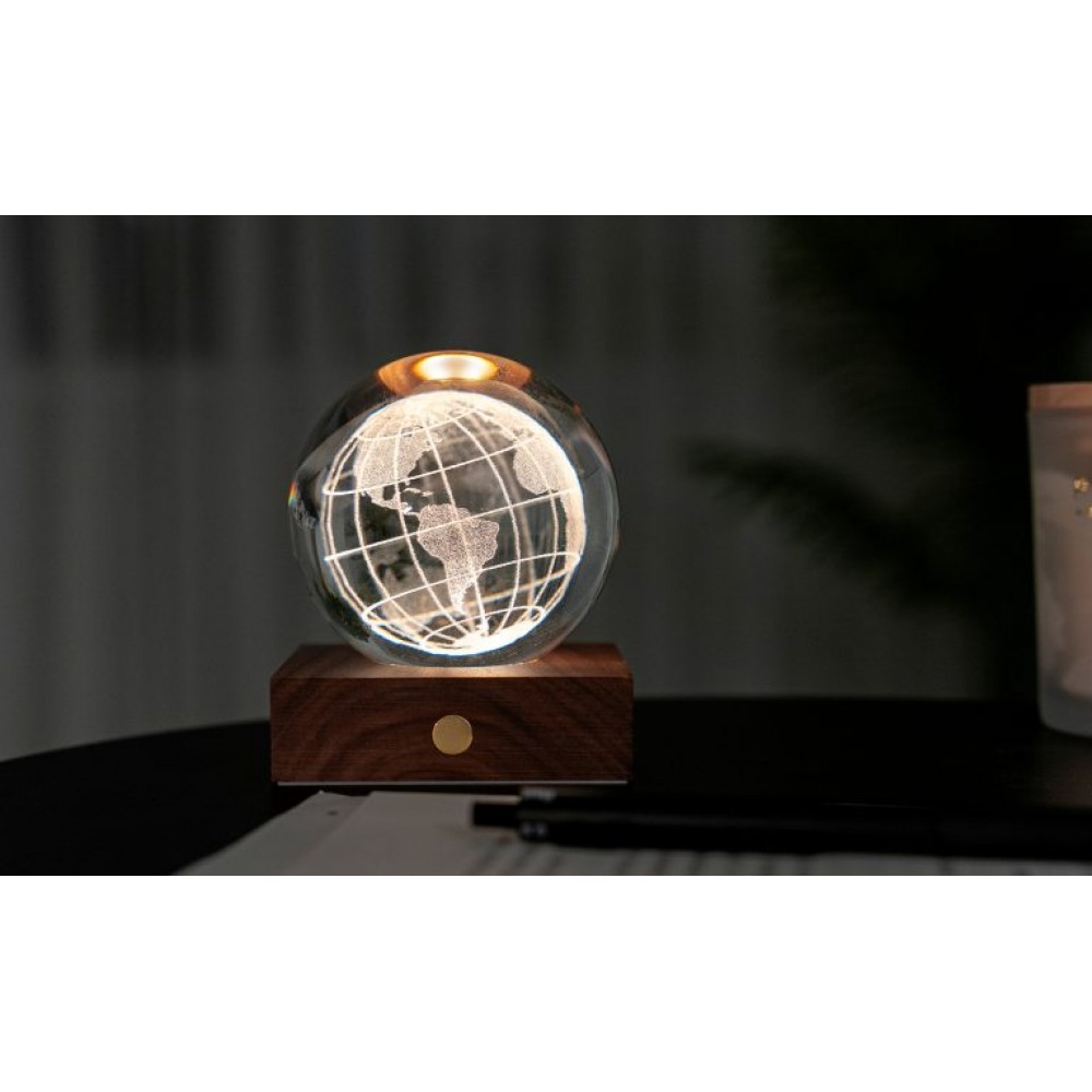 GINGKO AMBER CRYSTAL LIGHT ΚΡΥΣΤΑΛΛΙΝΗ ΣΦΑΙΡΑ ΜΕ ΒΑΣΗ ΠΑΓΚΟΣΜΙΑ ΥΔΡΟΓΕΙΟΣ 12ΕΚ (G025WO)
