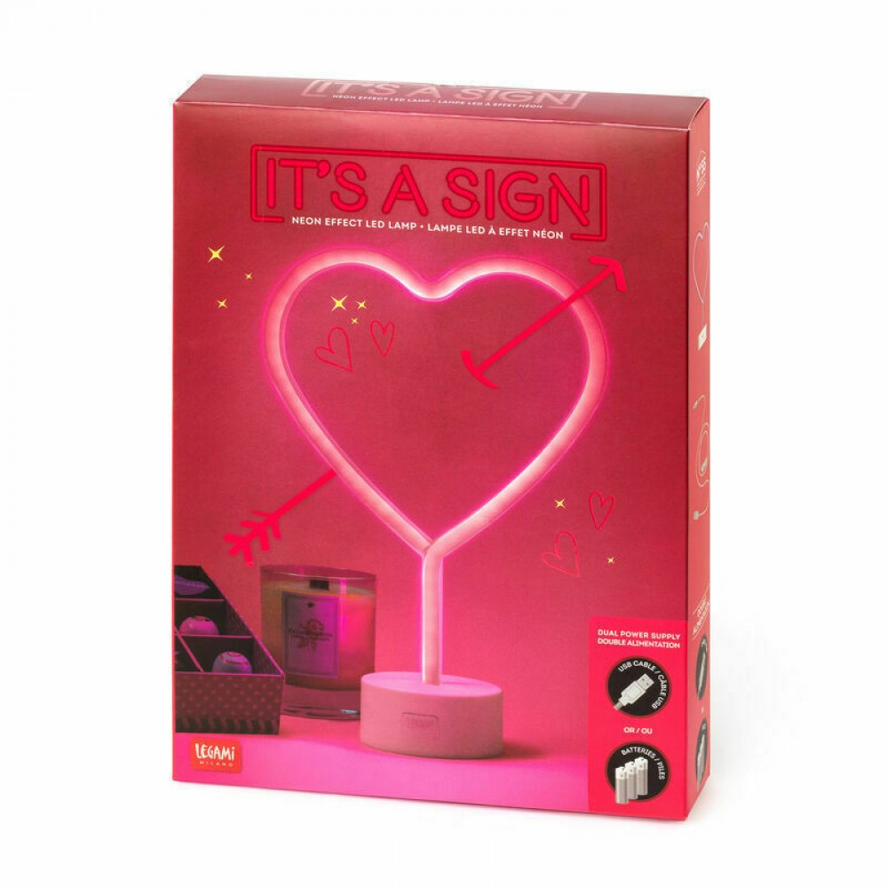 LEGAMI IT'S A SIGN NEON ΦΩΤΙΣΤΙΚΟ ΚΑΡΔΙΑ (LL0003)