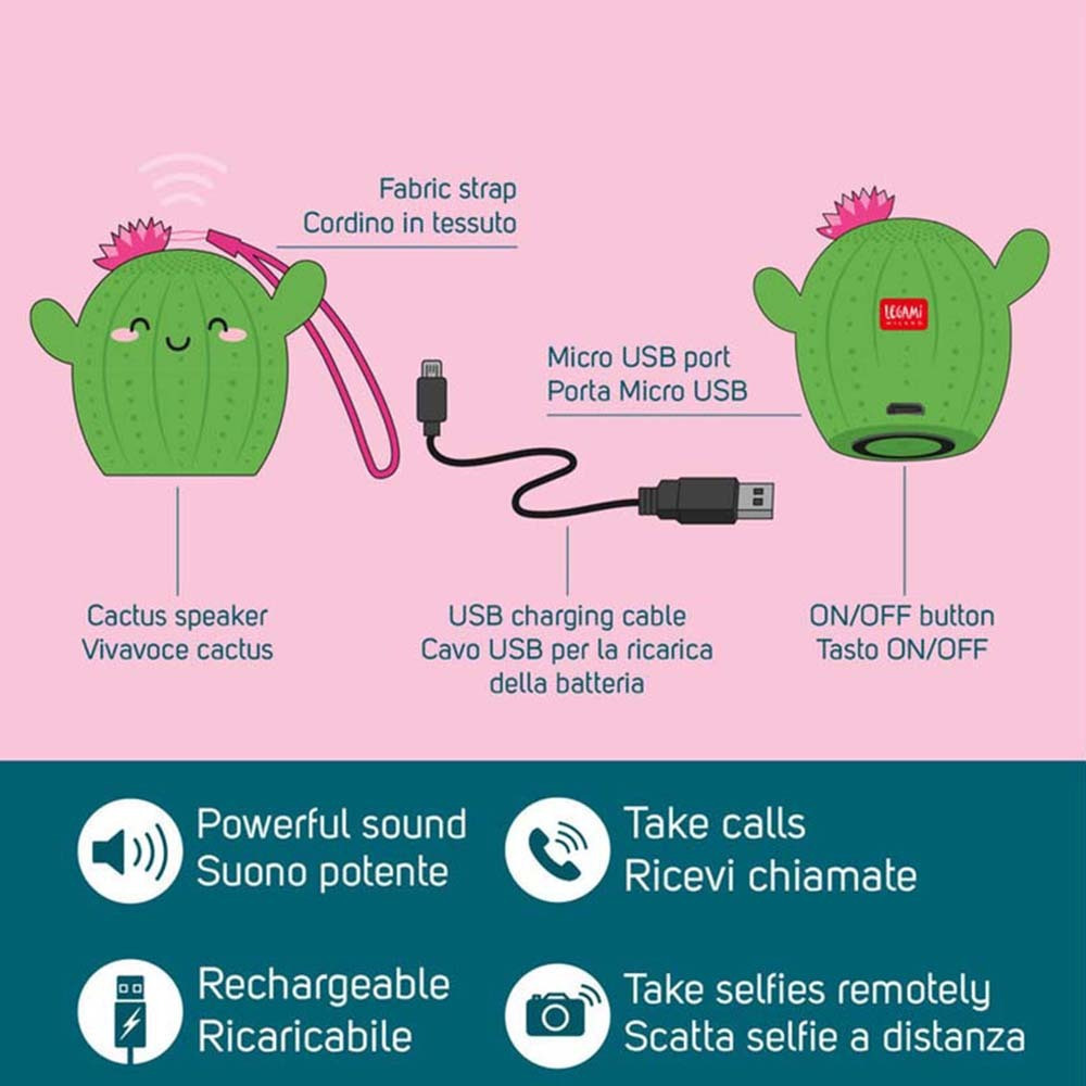 LEGAMI PUMP UP THE VOLUME ΑΣΥΡΜΑΤΟ ΗΧΕΙΟ CACTUS MINI HANDS FREE (MSP0002)