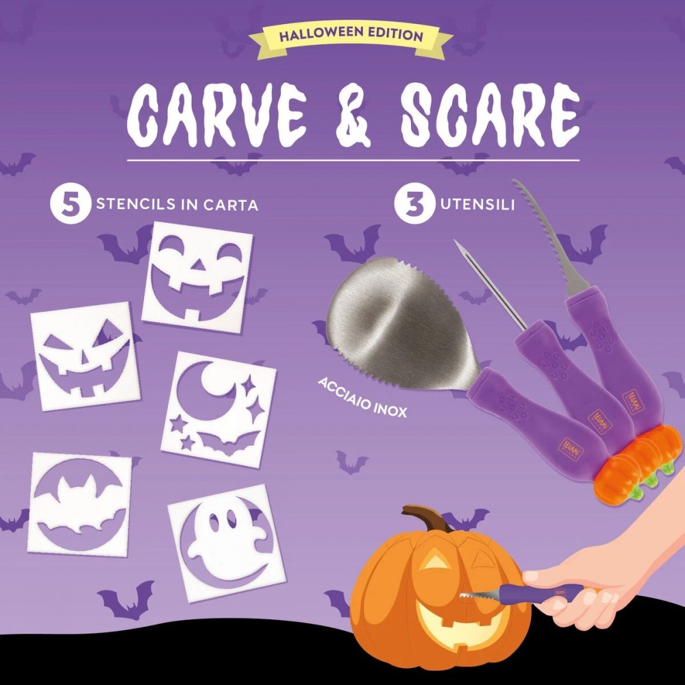 LEGAMI HALLOWEEN CARVE & SCARE ΚΙΤ ΣΚΑΛΙΣΜΑΤΟΣ ΚΟΛΟΚΥΘΑΣ (PCK0001)