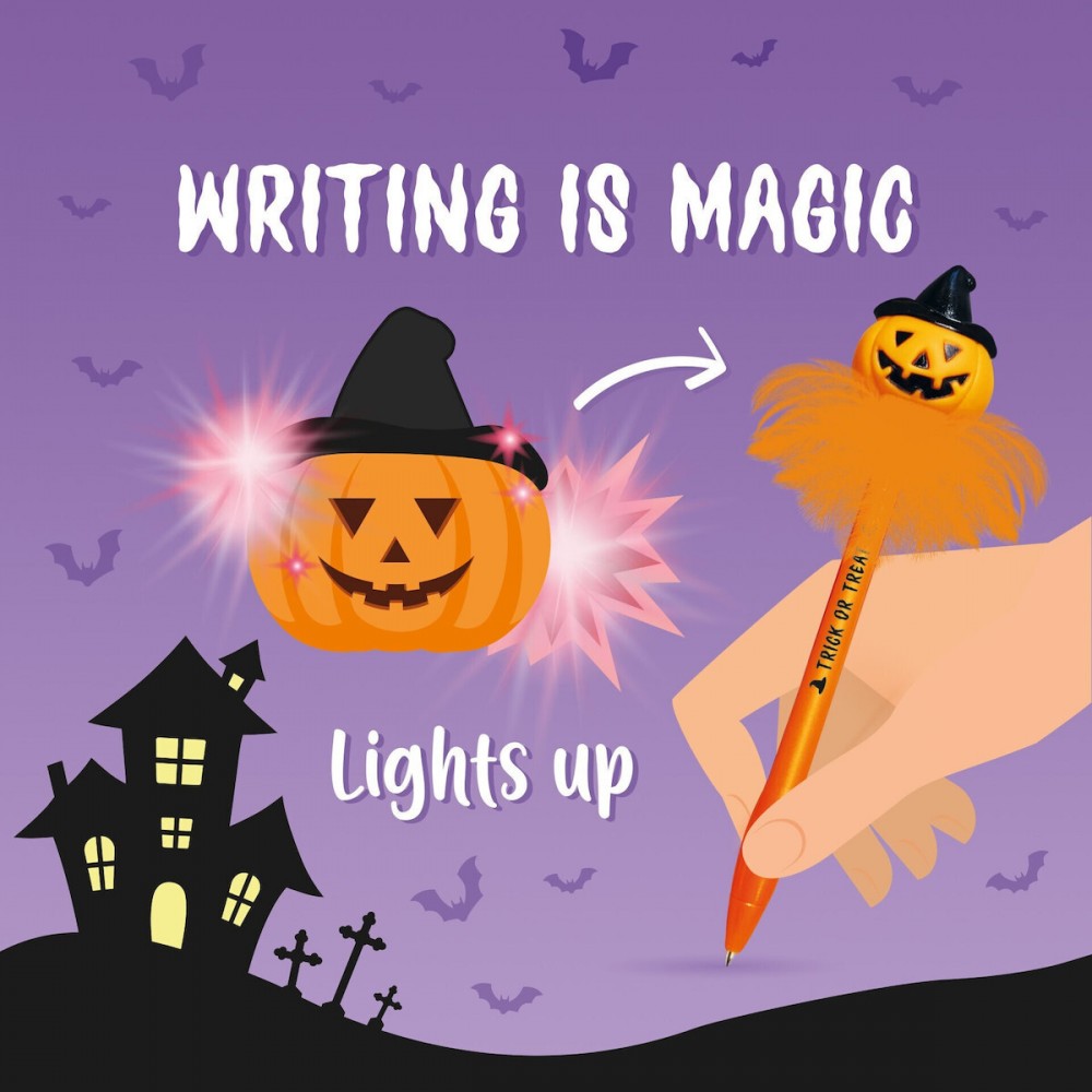  LEGAMI HALLOWEEN ΣΤΥΛΟ BALLPOINT ΜΕ ΦΩΣ WRITING IS MAGIC ΚΟΛΟΚΥΘΑ (PP0001)