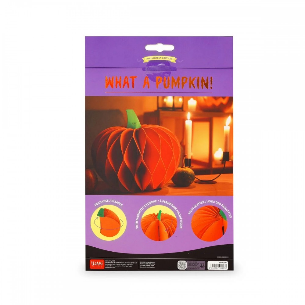 LEGAMI HALLOWEEN ΝΤΕΚΟΡ ΠΤΥΣΣΟΜΕΝΗ ΧΑΡΤΙΝΗ ΚΟΛΟΚΥΘΑ WHAT A PUMPKIN! (PPU0001)