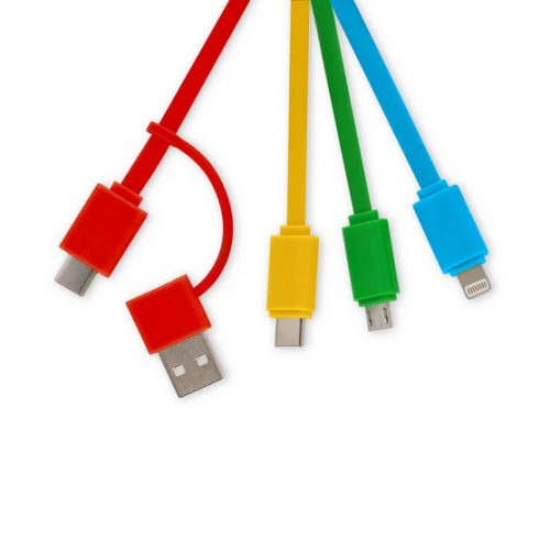 LEGAMI CHARGING MULTI CABLE 6 IN 1 KEYCHAIN CHARGING CABLE - LINK UP RAINBOW (UCC0013)