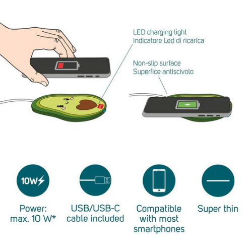 LEGAMI SUPER FAST SMARTPHONE WIRELESS CHARGER AVOCADO (WCHAR0001)