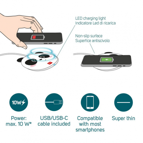 LEGAMI SUPER FAST SMARTPHONE WIRELESS CHARGER PANDA (WCHAR0002)