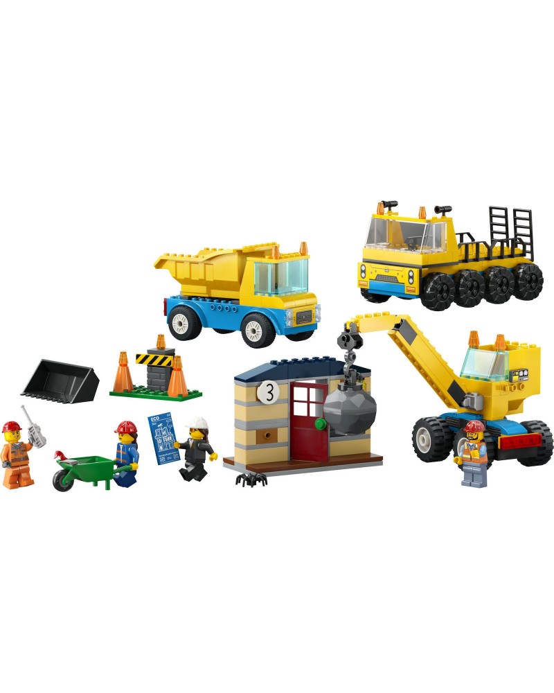LEGO CITY CONSTRUCTION TRUCKS AND WRECKING BALL CRANE (60391)