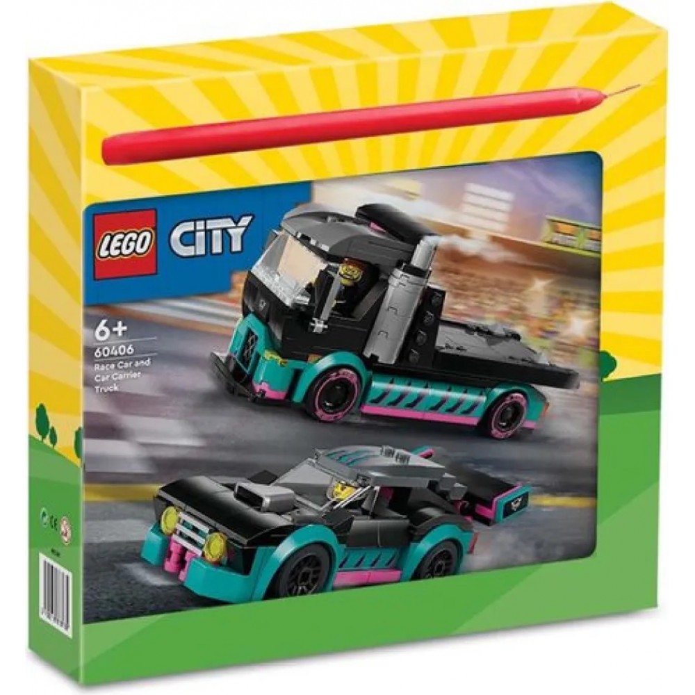ΛΑΜΠΑΔΑ LEGO CITY ΑΓΩΝΙΣΤΙΚΟ ΑΥΤΟΚΙΝΗΤΟ ΚΑΙ ΜΕΤΑΦΟΡΙΚΟ ΑΥΤΟΚΙΝΗΤΩΝ (60406)