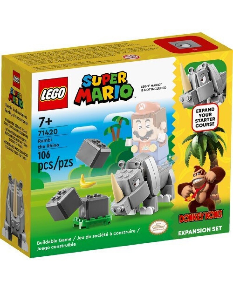 LEGO SUPER MARIO ΣΕΤ ΕΠΕΚΤΑΣΗΣ RAMBI Ο ΡΙΝΟΚΕΡΟΣ (71420)