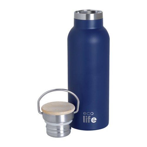 ΜΕΤΑΛΛΙΚΟ ΘΕΡΜΟΣ INDIGO BLUE 500ml BAMBOO LID (33-BO-3051)