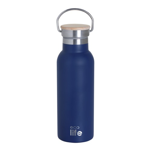 ΜΕΤΑΛΛΙΚΟ ΘΕΡΜΟΣ INDIGO BLUE 500ml BAMBOO LID (33-BO-3051)