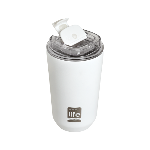 ΠΟΤΗΡΙ ΘΕΡΜΟΣ ΜΕ ΔΙΑΦΑΝΕΣ ΚΑΠΑΚΙ PURE WHITE 360ML (33-BO-4121)