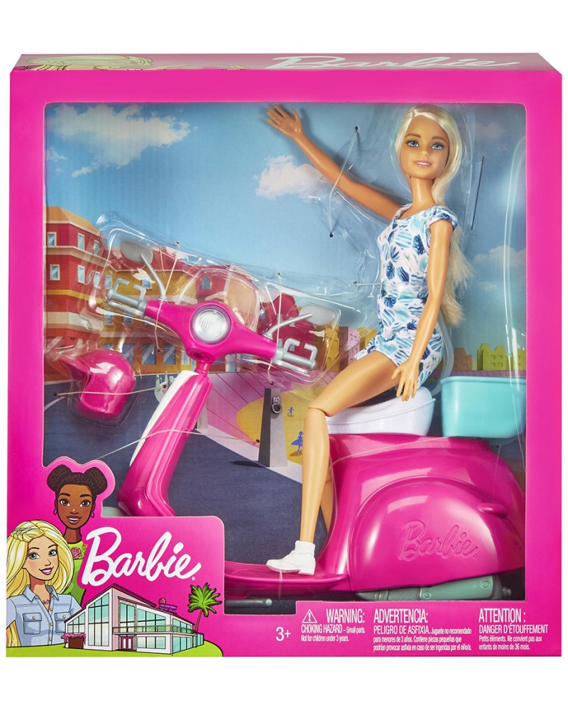  BARBIE SCOOTER ΚΑΙ ΚΟΥΚΛΑ (GBK85)