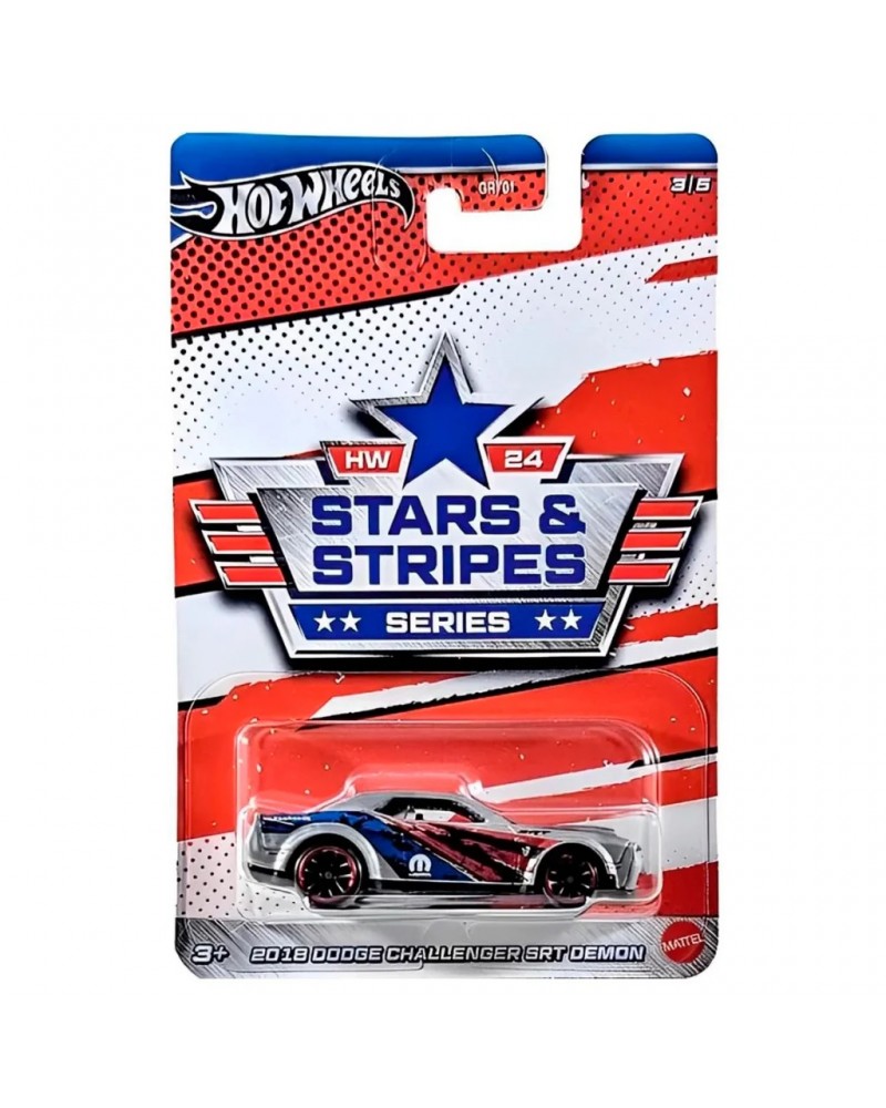 HOT WHEELS STARS STRIPES SERIES 2018 DODGE CHALLENGER SRT DEMON (HRW64)