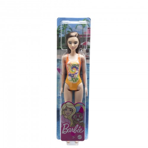 BARBIE BEACH ΚΟΥΚΛΑ ΜΕΛΑΧΡΙΝΗ ΜΕ ΠΟΡΤΟΚΑΛΙ ΜΑΓΙΟ (HDC49)