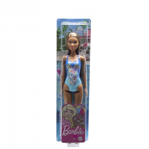 BARBIE BEACH ΚΟΥΚΛΑ ΜΕΛΑΧΡΙΝΗ ΜΕ ΜΠΛΕ ΜΑΓΙΟ (HDC51)