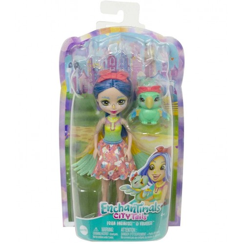 ENCHANTIMALS CITY TAILS ΚΟΥΚΛΑ & ΖΩΑΚΙ ΦΙΛΑΡΑΚΙ PRITA PARAKEET & FLUTTER (HHB89)