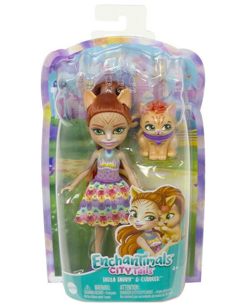 ENCHANTIMALS CITY TAILS  ΚΟΥΚΛΑ & ΖΩΑΚΙ ΦΙΛΑΡΑΚΙ TARLA TABBY & CUDDLER (HHB91)
