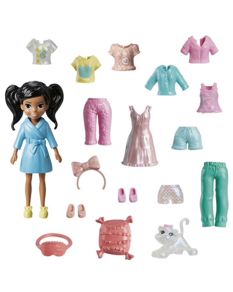 POLLY POCKET ΚΟΥΚΛΑ ΜΕΣΑΙΟ PACK ΚΑΣΤΑΝΗ ΜΕ ΚΟΤΣΙΔΙΑ (HKV92)