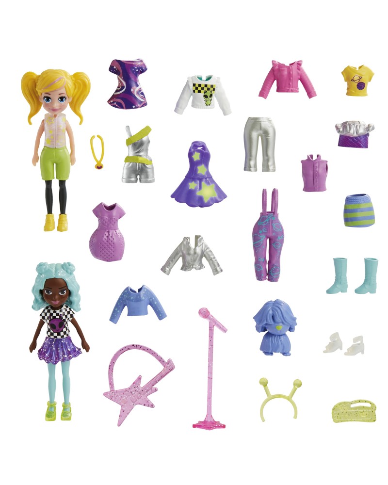 POLLY POCKET ΝΕΑ ΚΟΥΚΛΑ ΜΕ ΜΟΔΕΣ ΜΕΓΑΛΟ PACK POP STAR SPOTLIGHT  (HKV97)