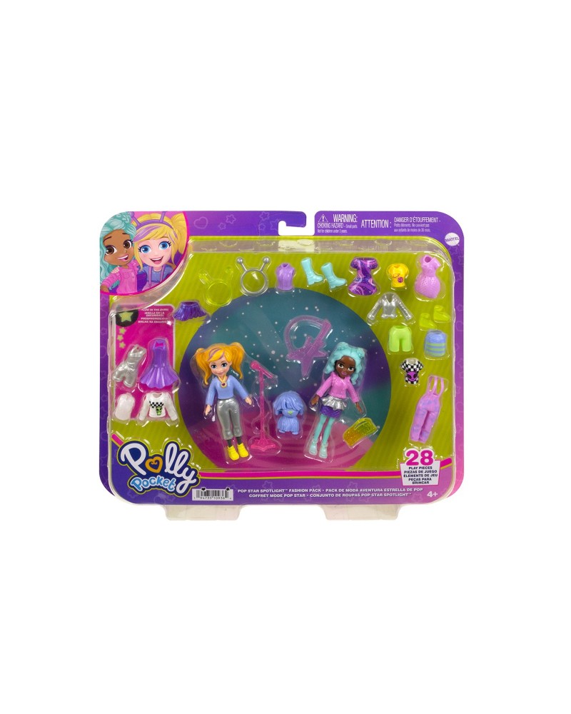 POLLY POCKET ΝΕΑ ΚΟΥΚΛΑ ΜΕ ΜΟΔΕΣ ΜΕΓΑΛΟ PACK POP STAR SPOTLIGHT  (HKV97)