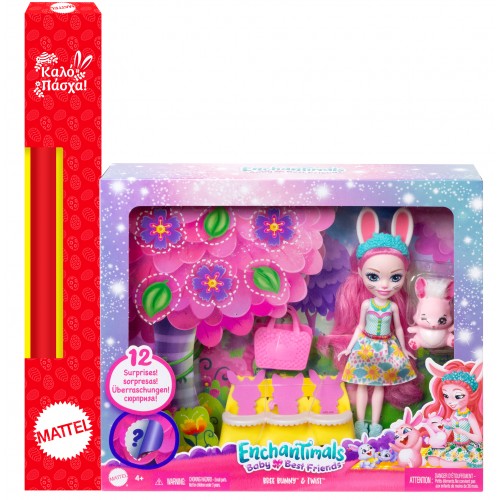 ΛΑΜΠΑΔΑ ENCHANTIMALS  BABY BEST FRIENDS ΚΟΥΚΛΑ BREE BUNNY & ΖΩΑΚΙ TWIST  (HLK85)