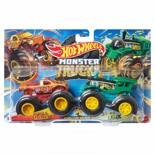HOT WHEELS ΟΧΗΜΑΤΑ MONSTER TRUCKS ΣΕΤ ΤΩΝ 2 SPUR OF THE MOMENT VS LOCO PUNK (HLT63)
