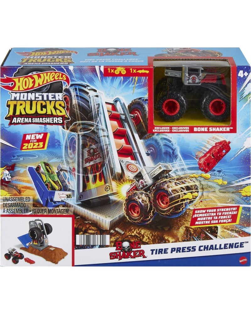 HOT WHEELS MT ARENA WORLD ΜΙΚΡΑ ΣΕΤ  BONE SHAKER TIRE PRESS CHALLENGE (HNB88)