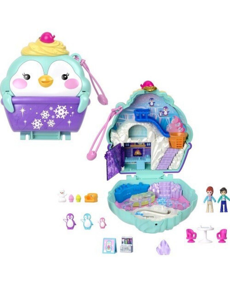 POLLY POCKET MINI Ο ΚΟΣΜΟΣ ΤΗΣ POLLY ΣΕΤΑΚΙΑ SNOW SWEET PENGUIN COMPACT (HRD34)