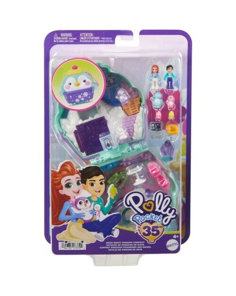 POLLY POCKET MINI Ο ΚΟΣΜΟΣ ΤΗΣ POLLY ΣΕΤΑΚΙΑ SNOW SWEET PENGUIN COMPACT (HRD34)