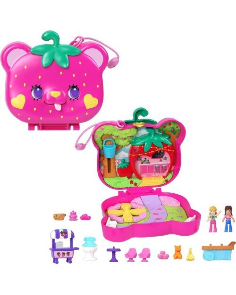 POLLY POCKET MINI Ο ΚΟΣΜΟΣ ΤΗΣ POLLY ΣΕΤΑΚΙΑ STRAW-BEARY PATCH COMPACT (HRD35)