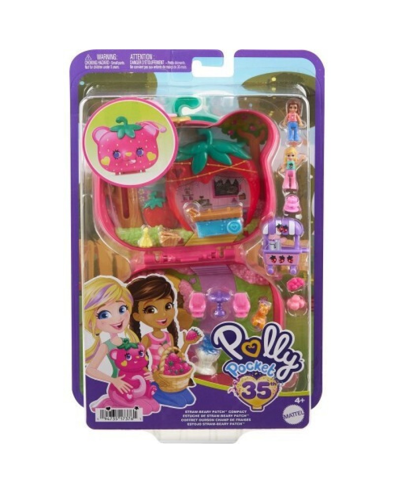 POLLY POCKET MINI Ο ΚΟΣΜΟΣ ΤΗΣ POLLY ΣΕΤΑΚΙΑ STRAW-BEARY PATCH COMPACT (HRD35)