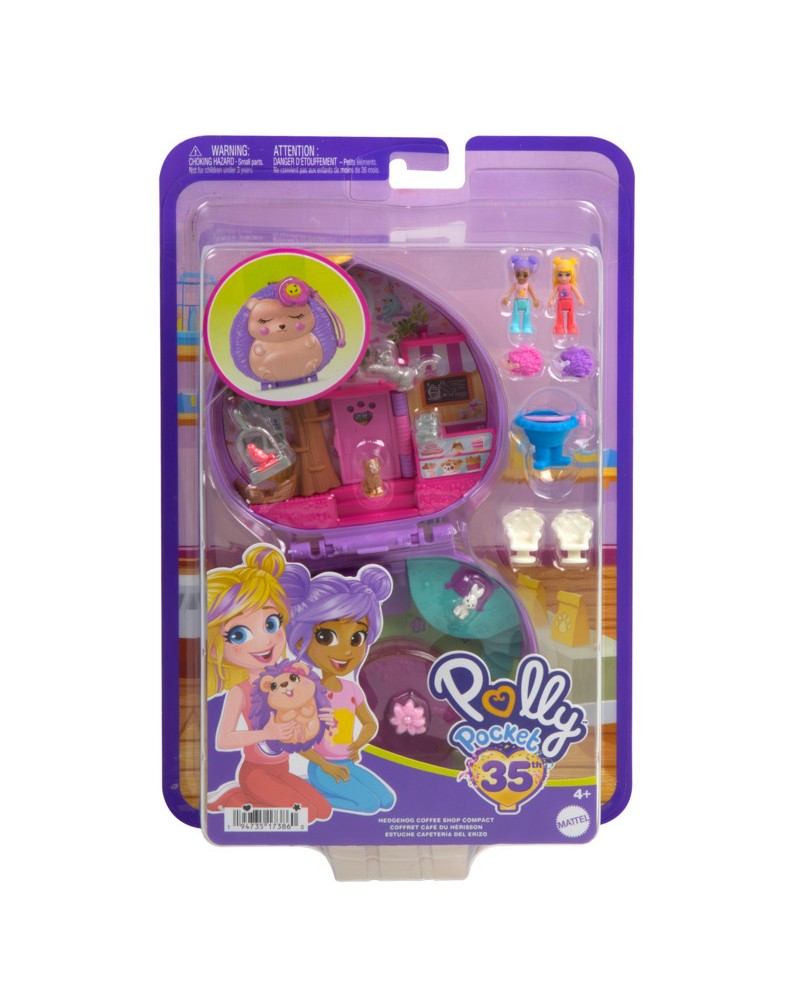 POLLY POCKET MINI Ο ΚΟΣΜΟΣ ΤΗΣ POLLY ΣΕΤΑΚΙΑ HEDGEHOD COFFEE SHOP COMPACT (HRD37)