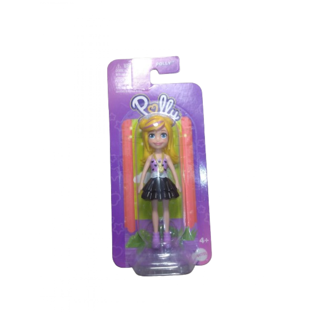 POLLY POCKET ΚΟΥΚΛΑ ΜΕ ΑΞΕΣΟΥΑΡ POLLY ΜΑΥΡΗ ΦΟΥΣΤΑ (HRD57)