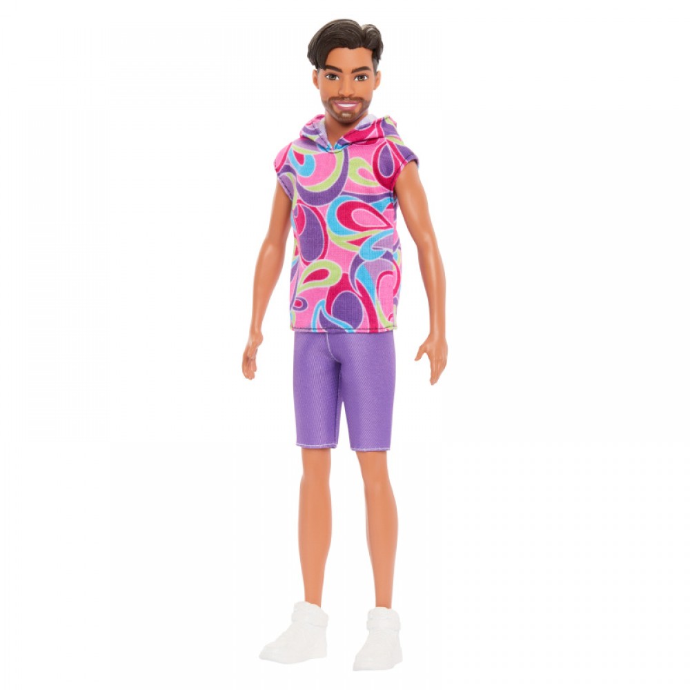 BARBIE KEN FASHIONISTAS ΠΟΛΥΧΡΩΜΗ ΜΠΛΟΥΖΑ ΜΩΒ ΠΑΝΤΕΛΟΝΙ (HRH26)