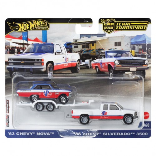 HOT WHEELS ΝΤΑΛΙΚΑ ΜΕ ΑΥΤΟΚΙΝΗΤΑΚΙ '63 CHEVY NOVA & '88 CHEVY SILVERADO 3500 (HRV42)