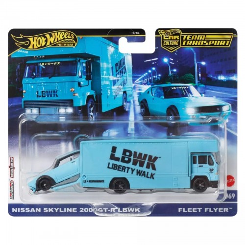 HOT WHEELS ΝΤΑΛΙΚΑ ΜΕ ΑΥΤΟΚΙΝΗΤΑΚΙ NISSAN SKYLINE 2000GT-R LBWK & FLEET FLYER (HRV45)