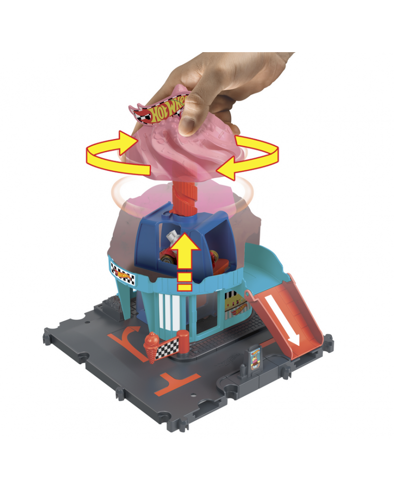 HOT WHEELS ΠΙΣΤΑ CITY DOWNTOWN ICE CREAM SWIRL ΡΟΖ (ΗΤΝ77)