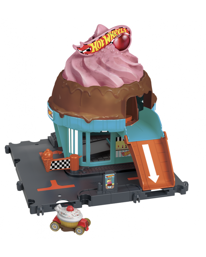 HOT WHEELS ΠΙΣΤΑ CITY DOWNTOWN ICE CREAM SWIRL ΡΟΖ (ΗΤΝ77)