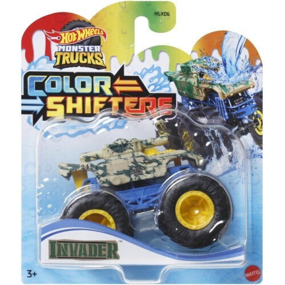 HOT WHEELS MONSTER TRUCKS COLOR SHIFTERS INVADER (HVH87)