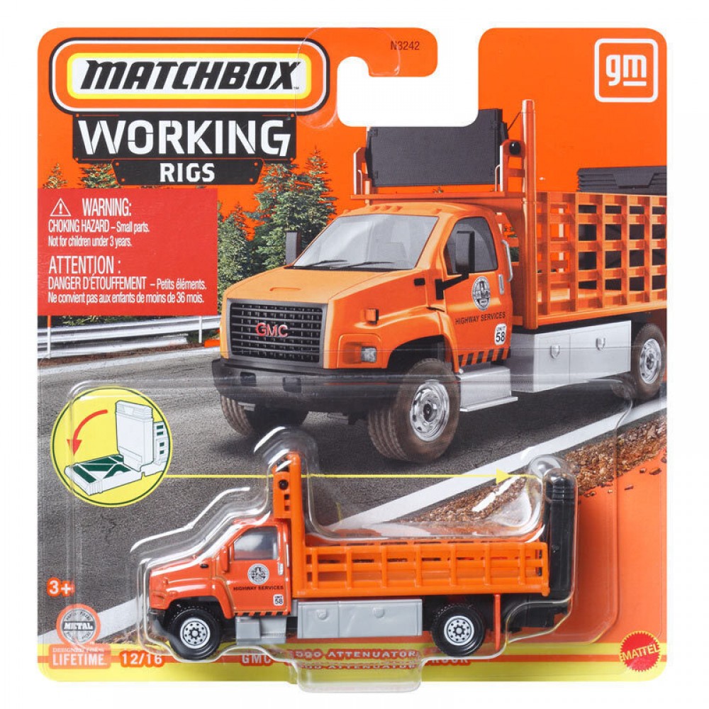 MATCHBOX WORKING RIGS GMC 3500 ATTENUATOR TRUCK (HVV17)