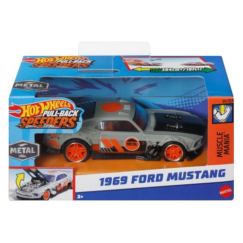 HOT WHEELS ΑΥΤΟΚΙΝΗΤΑΚΙΑ PULL BACK 1969 FORD MUSTANG (HWH33)