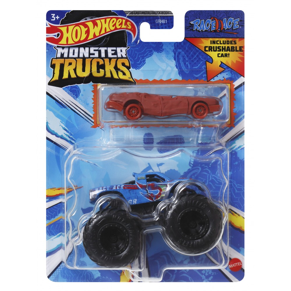 HOT WHEELS ΟΧΗΜΑ MONSTER TRUCKS ΜΕ ΑΥΤΟΚΙΝΗΤΑΚΙ RACE ACE (HWN38)