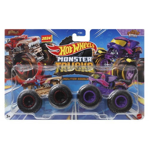 HOT WHEELS ΟΧΗΜΑΤΑ MONSTER TRUCKS ΣΕΤ ΤΩΝ 2  HOTWEILER VS SCRATCH ATTACK (HWN66)