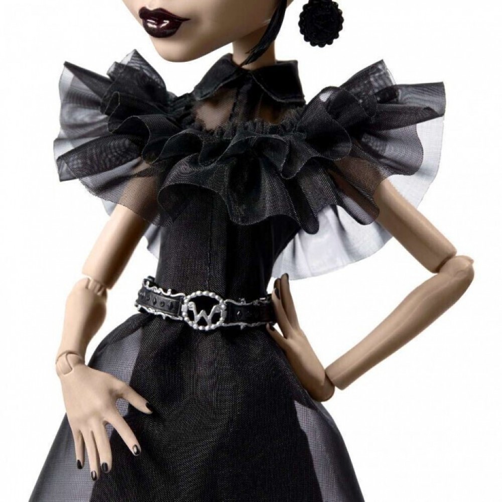 MONSTER HIGH Χ WEDNESDAY ΣΥΛΛΕΚΤΙΚΗ ΚΟΥΚΛΑ WEDNESDAY RAVE’N DRESS (HXJ03)