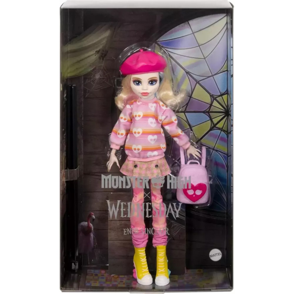 MONSTER HIGH Χ WEDNESDAY ΣΥΛΛΕΚΤΙΚΗ ΚΟΥΚΛΑ ENID SINCLAIR (HXJ05)