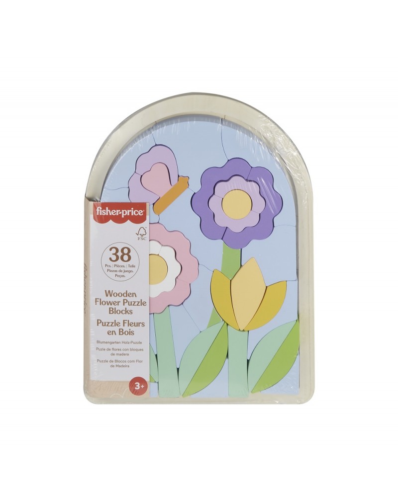 FISHER PRICE ΞΥΛΙΝΟ ΠΑΖΛ ΛΟΥΛΟΥΔΙΑ 38 ΤΕΜΑΧΙΑ (HXT97)